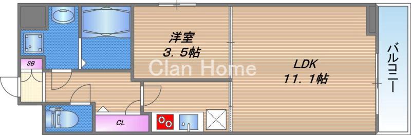 プレサンス堺筋本町エグゼブランの間取り