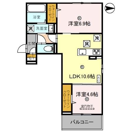 川島東代町の完工年月(2025年1月)築の賃貸アパートの間取り