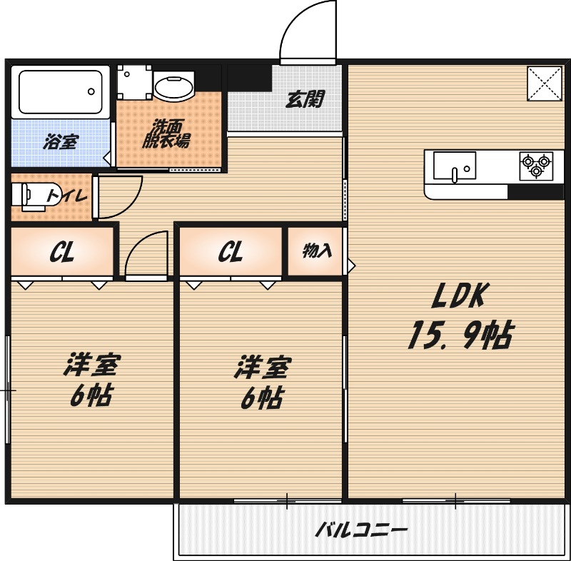 大蔵司2丁目共同住宅(仮称)の間取り