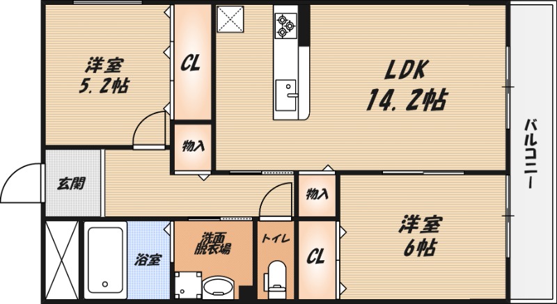 大蔵司2丁目共同住宅(仮称)の間取り