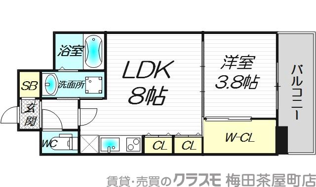 西宮原の完工年月(2018年3月)築の賃貸マンションの間取り