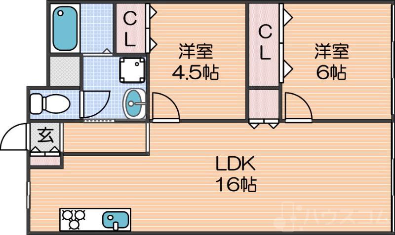万代東の完工年月(1969年3月)築の賃貸マンションの間取り