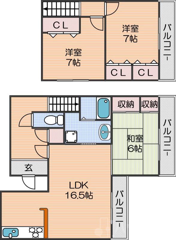 アグレアブル住之江の間取り