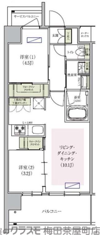 アーバネックス中崎町Ⅱの間取り