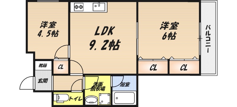 Healing Grace高槻高西町B棟の間取り
