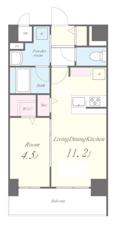 西院東今田町の完工年月(2023年3月)築の賃貸マンションの間取り