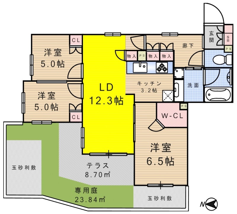 聖護院東町の完工年月(2017年1月)築の賃貸マンションの間取り