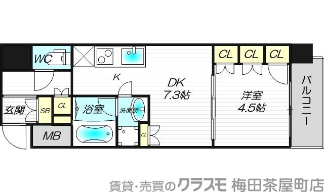 ザ・パークハビオ堂島の間取り