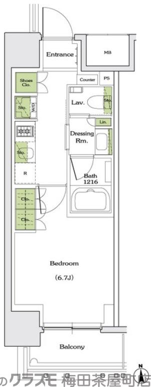 ザ・パークハビオ同心の間取り