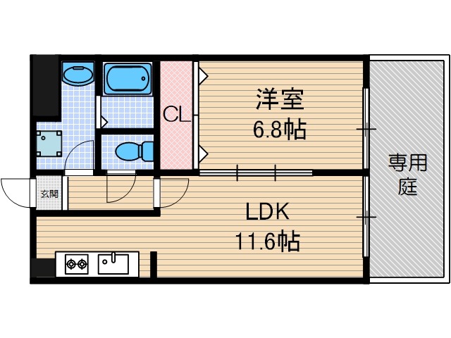 正雀の完工年月(2014年12月)築の賃貸マンションの間取り