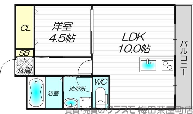 三国本町の完工年月(1979年11月)築の賃貸マンションの間取り