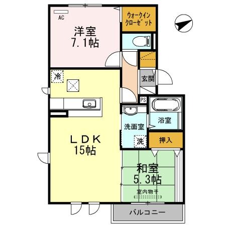 千里丘上の完工年月(2012年9月)築の賃貸アパートの間取り