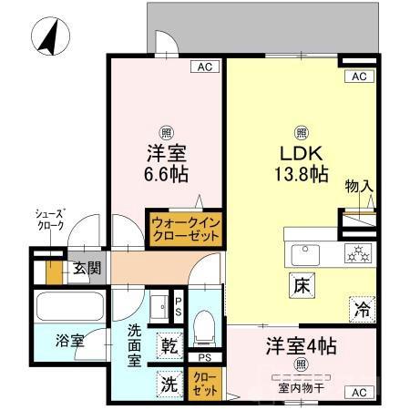 苅田の完工年月(2026年3月)築の賃貸アパートの間取り