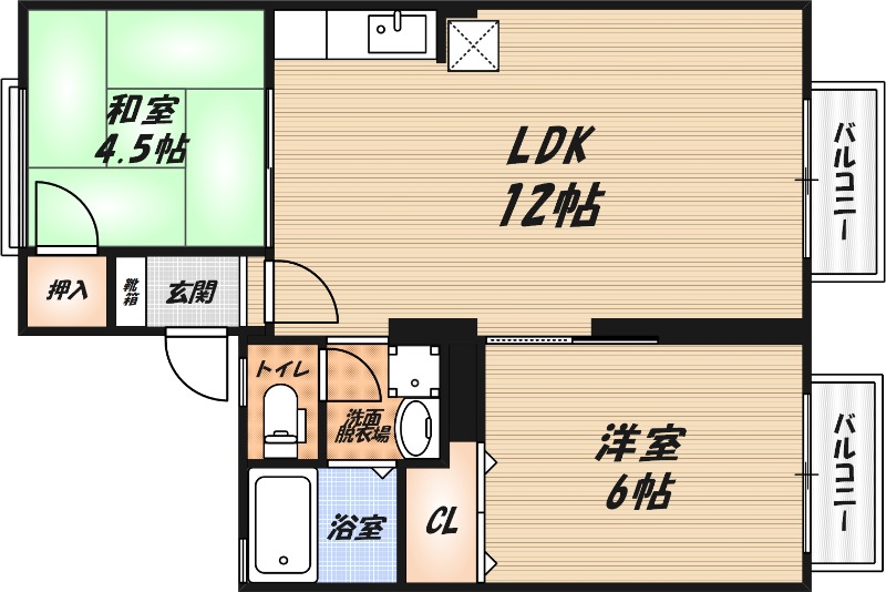 髙井ハイツC棟の間取り
