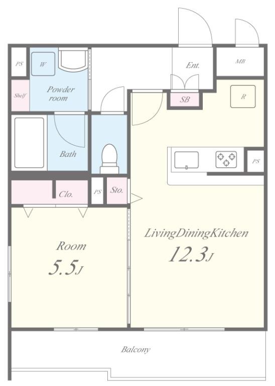上鳥羽堀子町の完工年月(2024年3月)築の賃貸マンションの間取り