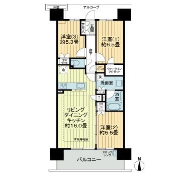 寺戸町の完工年月(2017年1月)築の賃貸マンションの間取り