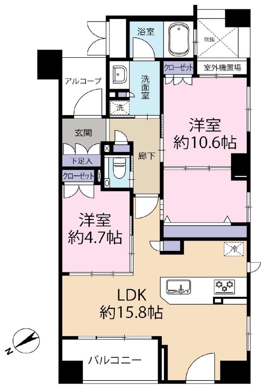 天満町の完工年月(2011年2月)築の賃貸マンションの間取り