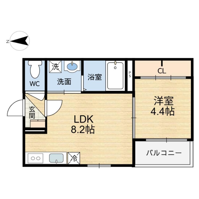 水尾の完工年月(2026年2月)築の賃貸アパートの間取り