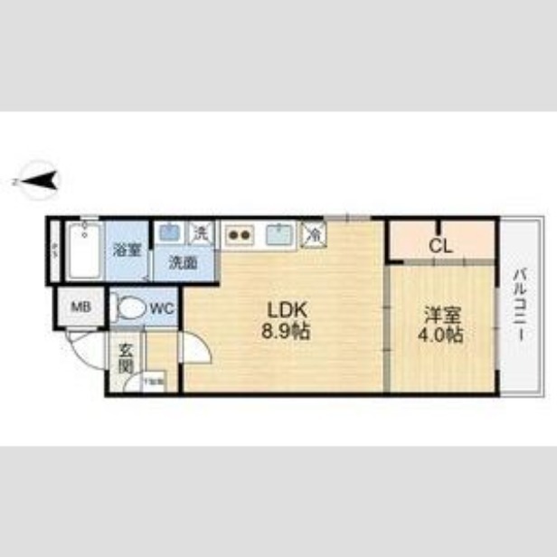 水尾の完工年月(2026年2月)築の賃貸アパートの間取り