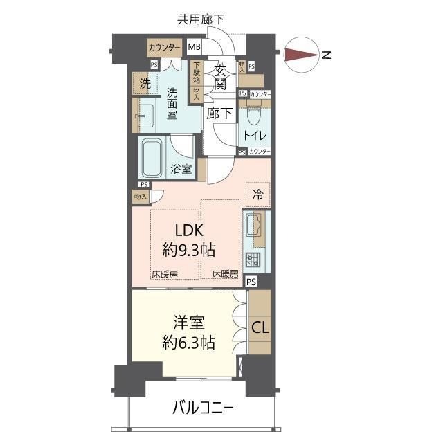 下八文字町の完工年月(2024年12月)築の賃貸マンションの間取り