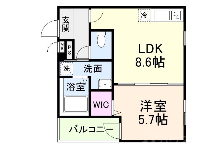 フジパレス住吉遠里小野Ⅴ番館の間取り