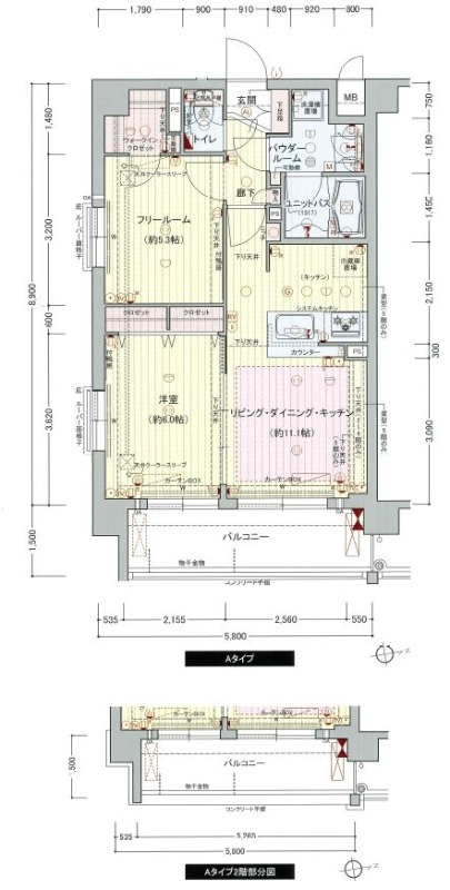 田中門前町の完工年月(2012年2月)築の賃貸マンションの間取り