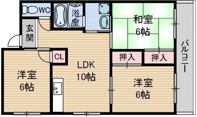 第2パークハイツ橋の内の間取り