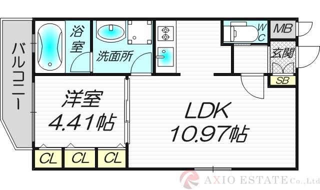 レジディア新大阪Ⅱの間取り