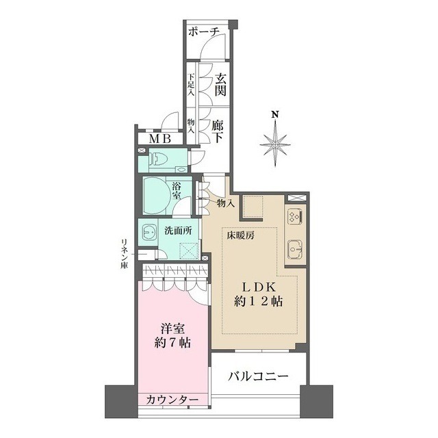 船屋町の完工年月(2008年3月)築の賃貸マンションの間取り