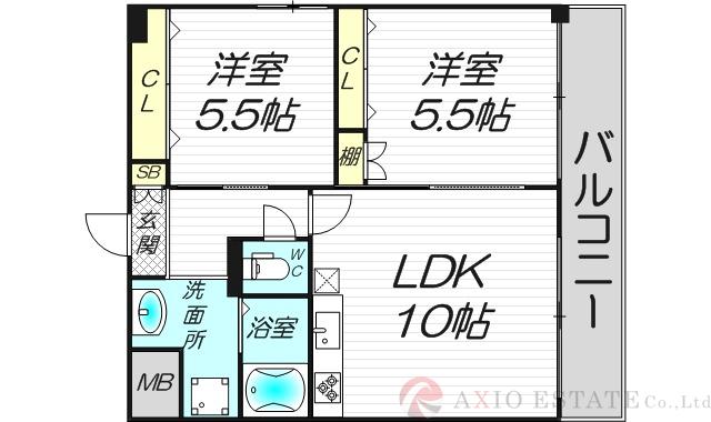 西中島の完工年月(1988年9月)築の賃貸マンションの間取り