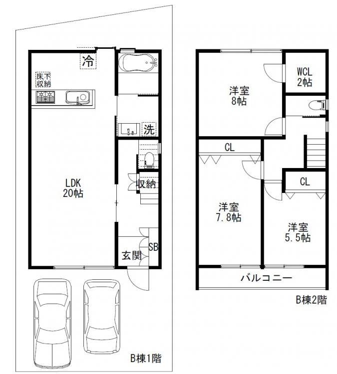 上鳥羽北村山町貸家の間取り