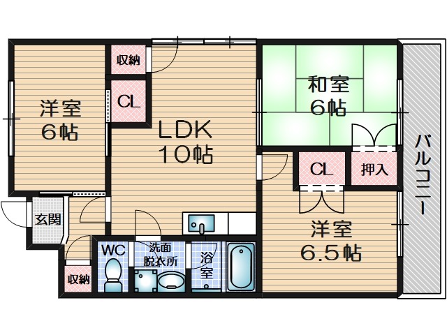 蔵垣内の完工年月(1986年6月)築の賃貸マンションの間取り