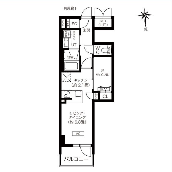K-COURT谷町四丁目の間取り