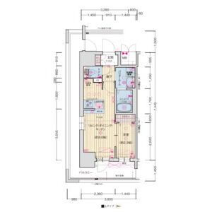 千里丘東の完工年月（2026年6月）築の賃貸マンションの間取り