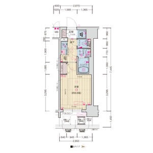 千里丘東の完工年月(2026年6月)築の賃貸マンションの間取り