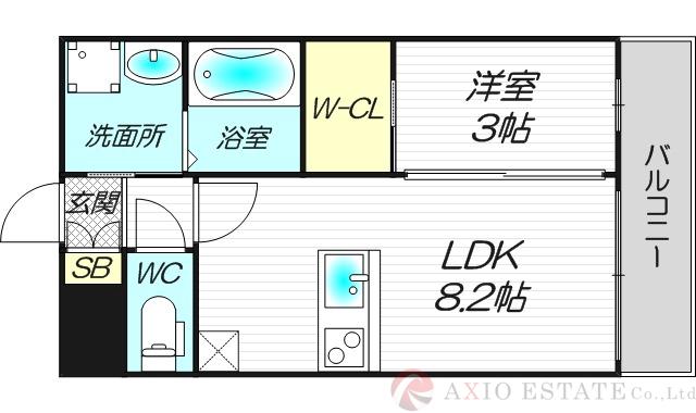 江坂町の完工年月(2022年3月)築の賃貸マンションの間取り