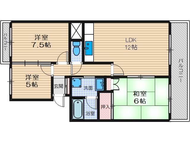 フォルク北千里G棟の間取り