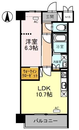榎木町の完工年月(2022年8月)築の賃貸マンションの間取り