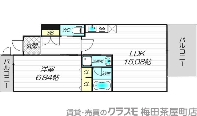 豊津町の完工年月(2022年11月)築の賃貸マンションの間取り