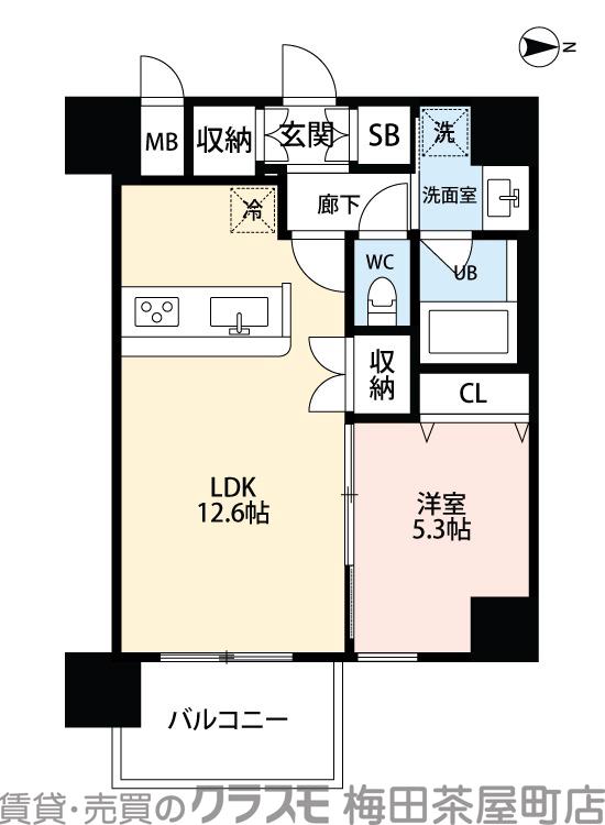江坂町の完工年月(2022年4月)築の賃貸マンションの間取り