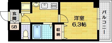 四条堀川町の完工年月(2006年2月)築の賃貸マンションの間取り