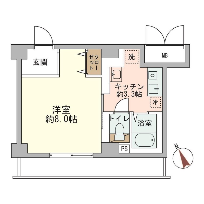 美沢町の完工年月(2010年1月)築の賃貸マンションの間取り