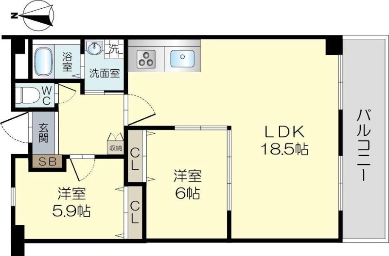 フローエンス吉田2の間取り