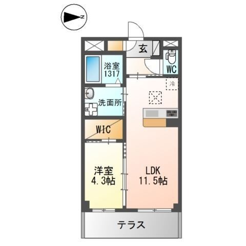 新庄町の完工年月(2024年3月)築の賃貸マンションの間取り