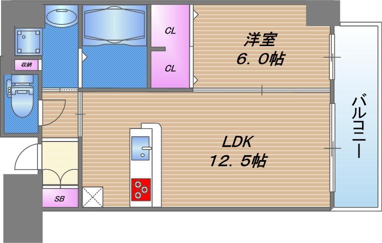 ラクラス本町東(旧:スプランディッド本町東)の間取り