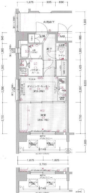唐橋西平垣町の完工年月(2008年4月)築の賃貸マンションの間取り