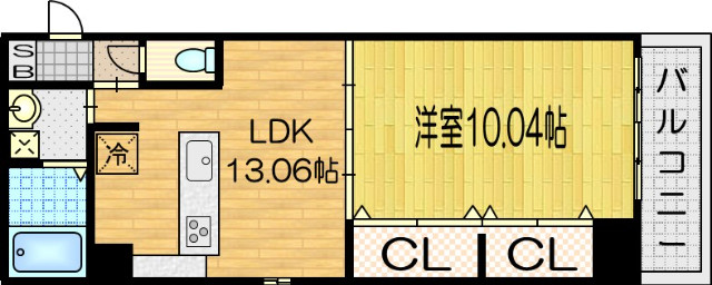 西院東淳和院町の完工年月(2013年3月)築の賃貸マンションの間取り