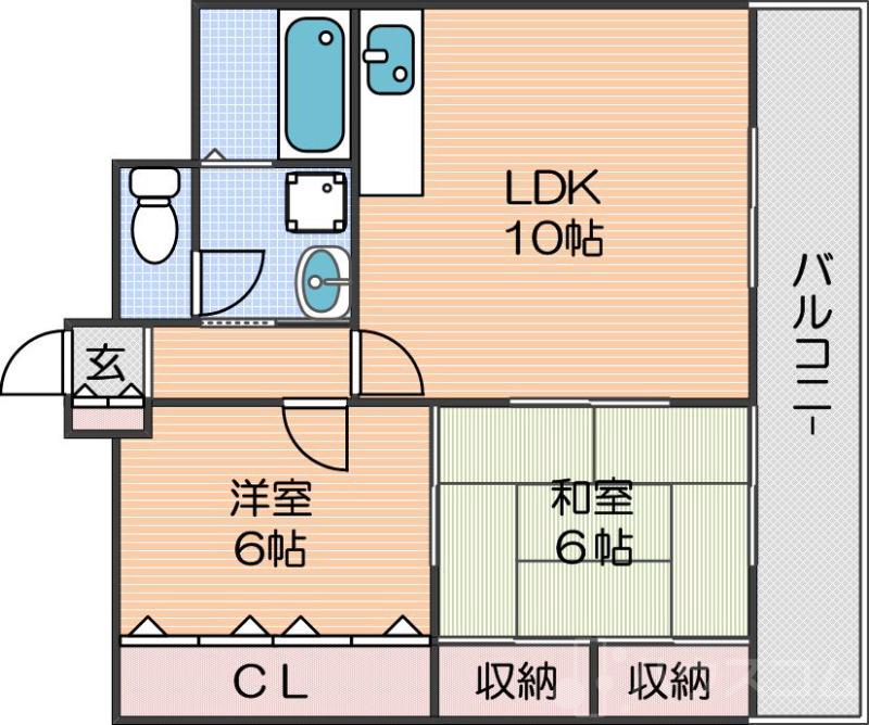住之江の完工年月(1997年3月)築の賃貸マンションの間取り