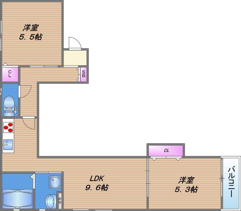 クリエオーレ中川西の間取り