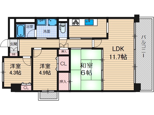 小野原西の完工年月(2009年7月)築の賃貸マンションの間取り